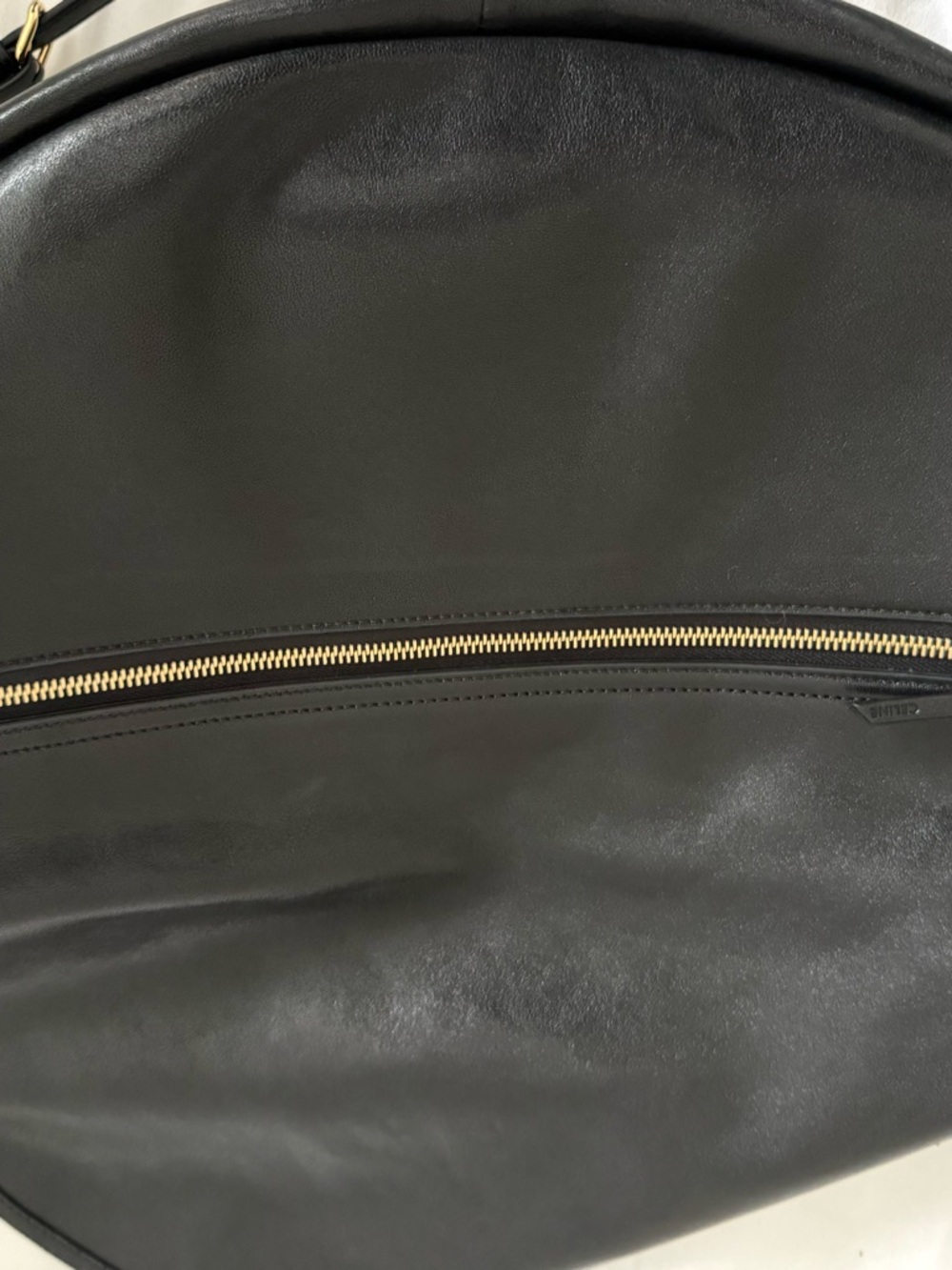 Celine Black Leather halfmoon Shoulder/crossbody Bag with Gold Triomphe logo - Picture 9 of 11